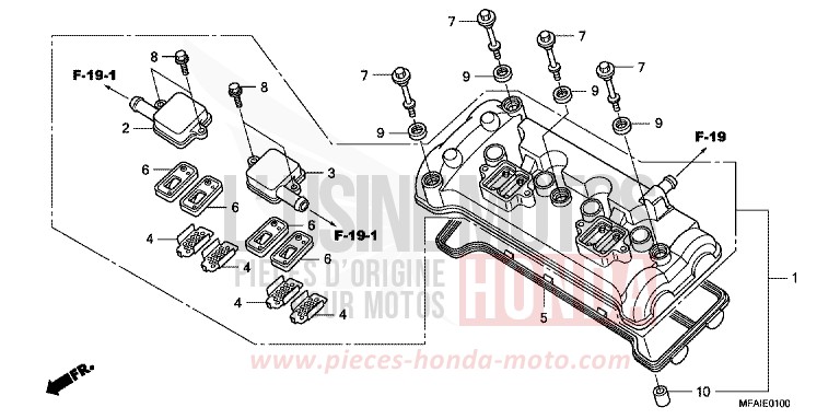 COUVERCLE DE CULASSE de CBF1000 ABS QUASAR SILVER METALLIC (NHA48) de 2008